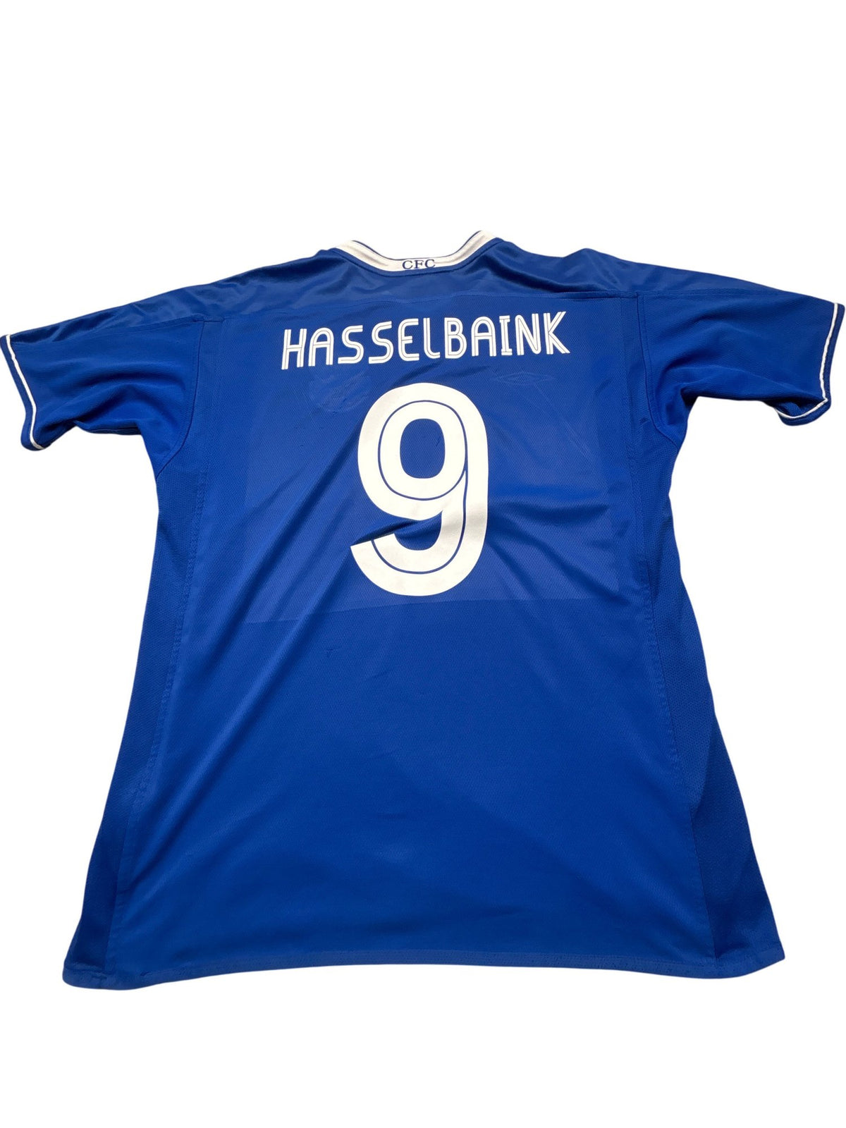 Vintage Blue Chelsea FC Umbro Football Jersey Hasselbaink 2000s (M)