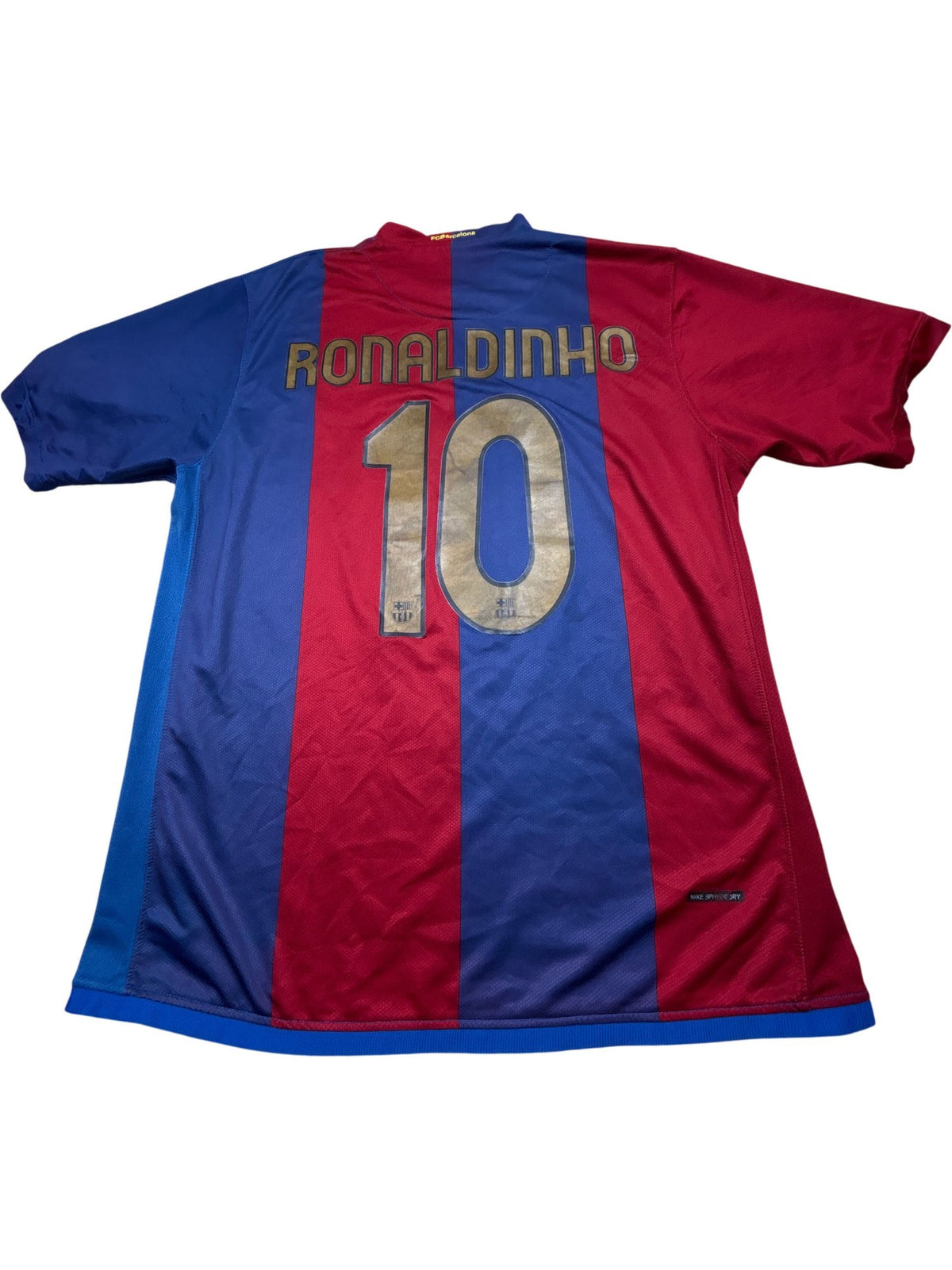Vintage Barcelona Nike Football Jersey Ronaldinho 06/07 (XL)