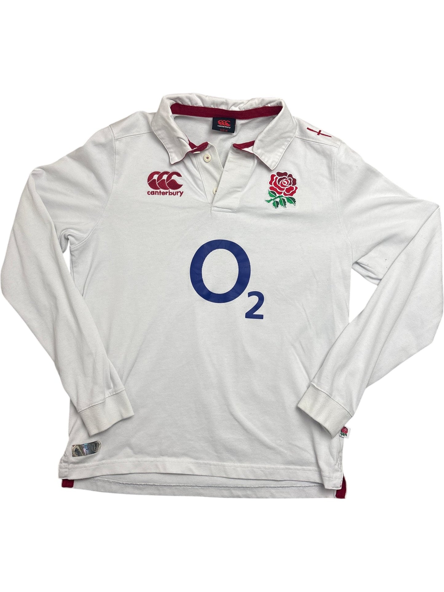 Vintage White Canterbury Rugby Shirt England O2 (M)