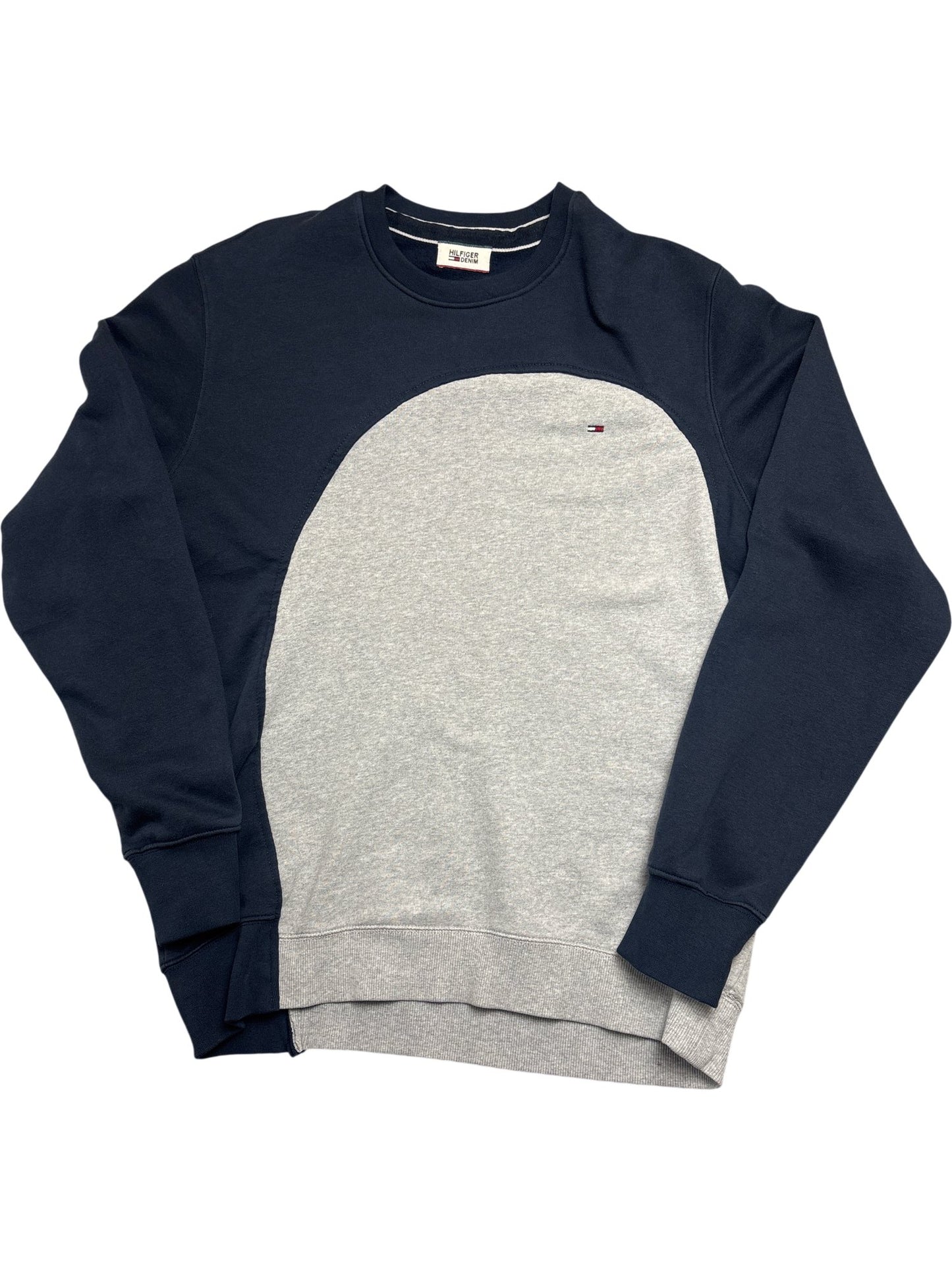 Vintage Navy/Grey Tommy Rework Sweatshirt (L)