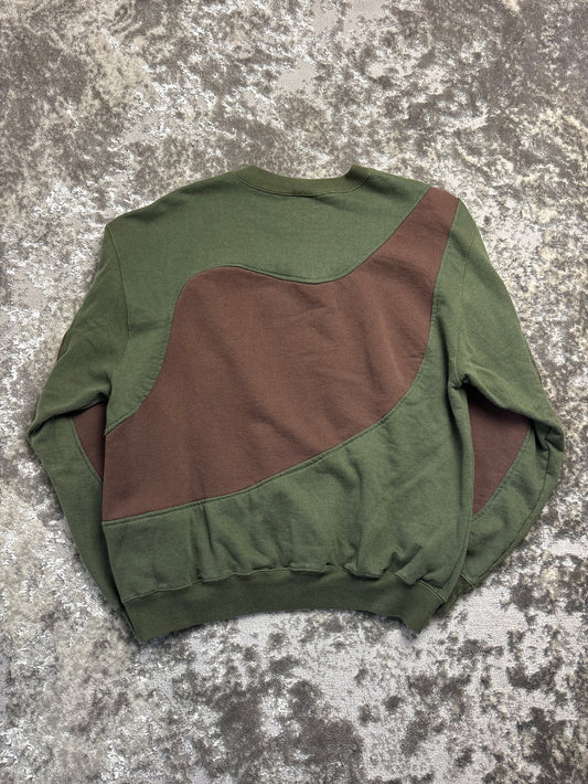Vintage Green Brown Champion Crewneck Sweatshirt 90s (XXL)