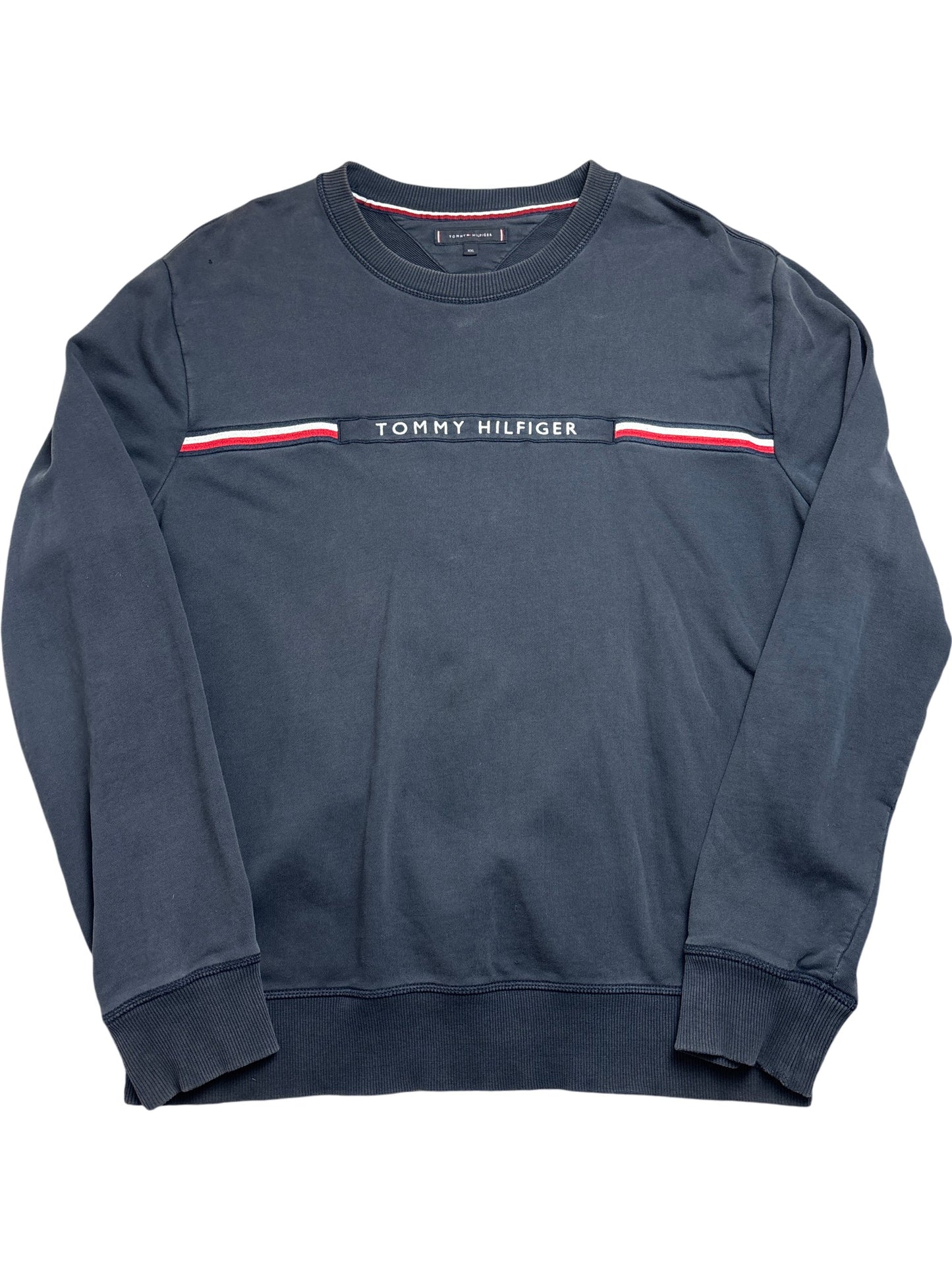 Vintage Navy Tommy Hilfiger Sweatshirt (XXL)