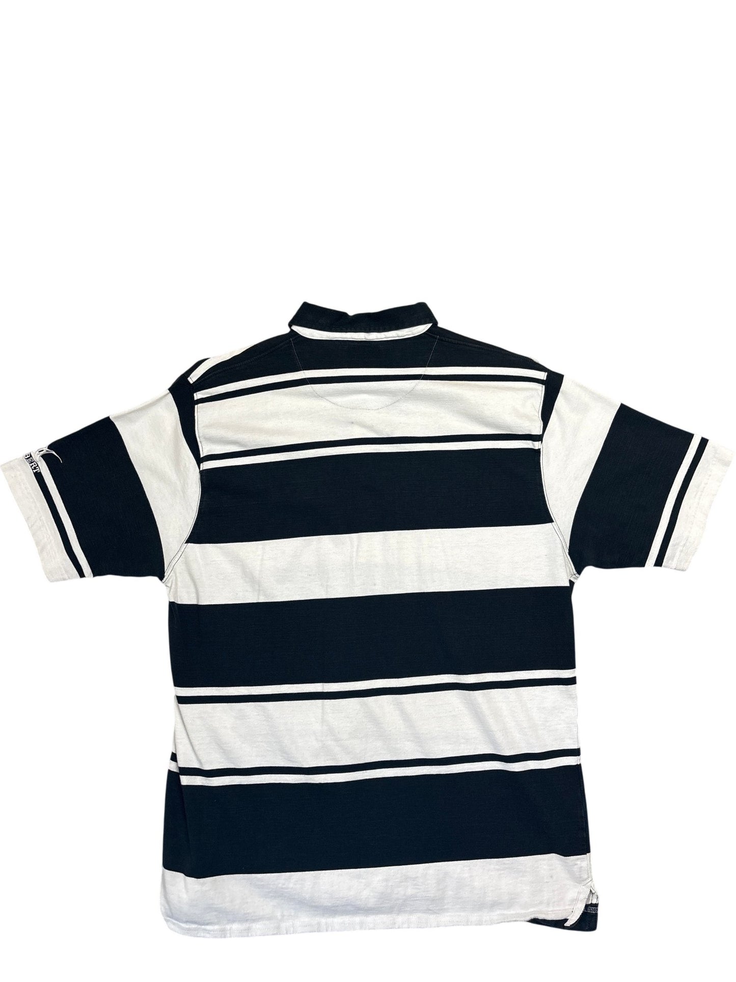 Vintage Black White Rugby Shirt Dubai Sevens Emirates (L)