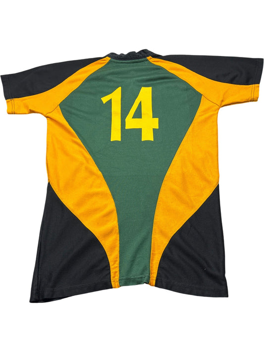 Vintage Green Yellow Black Rugby Jersey Team 14 (XL)
