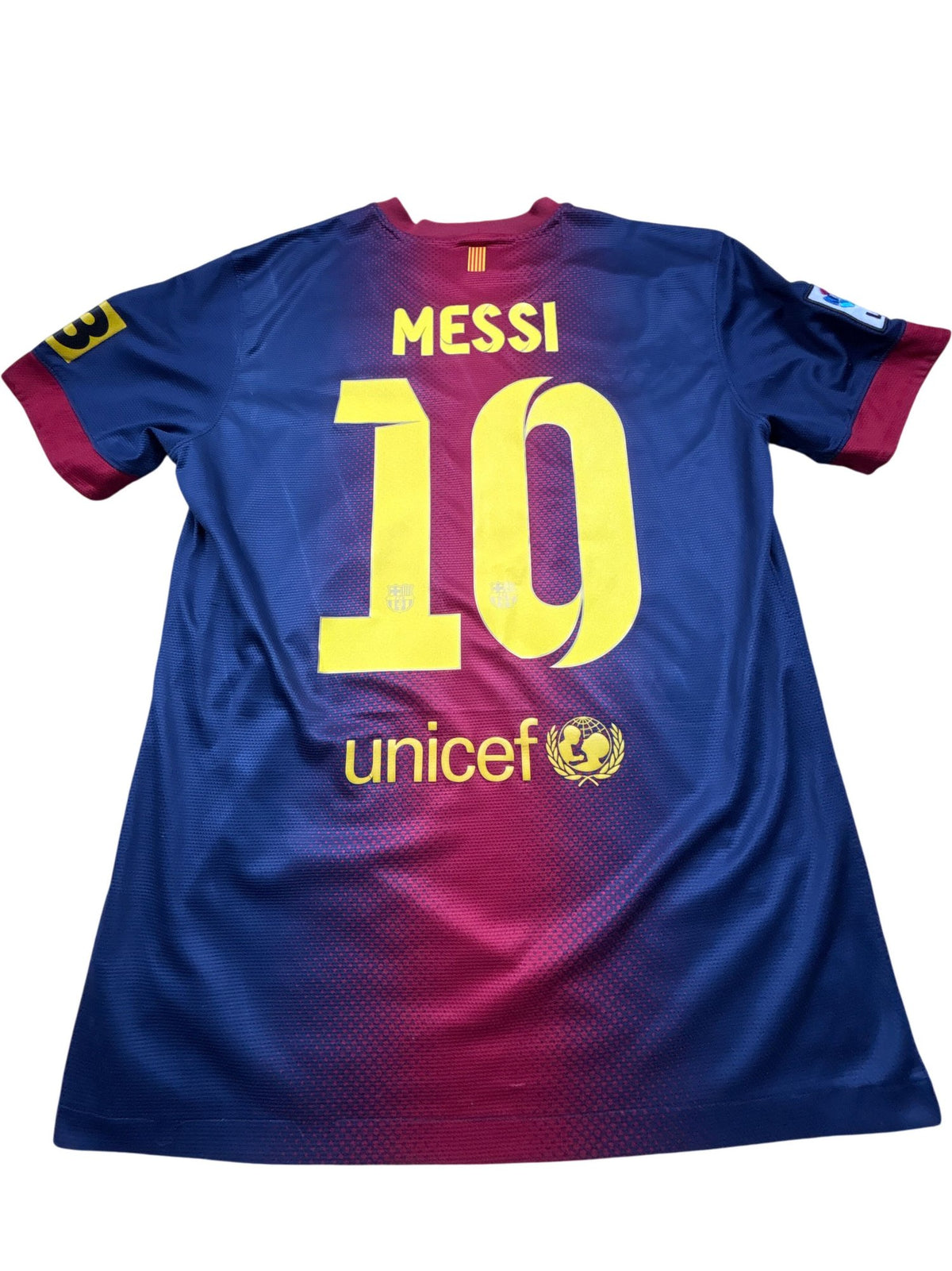 Vintage Blue Nike FC Barcelona Jersey Messi 2012 (M)