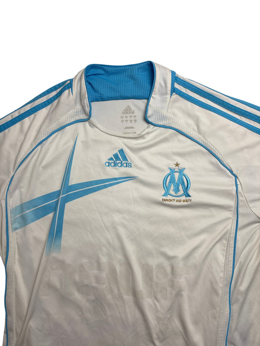 Vintage White Adidas Olympique Marseille Jersey 06/07 (L)