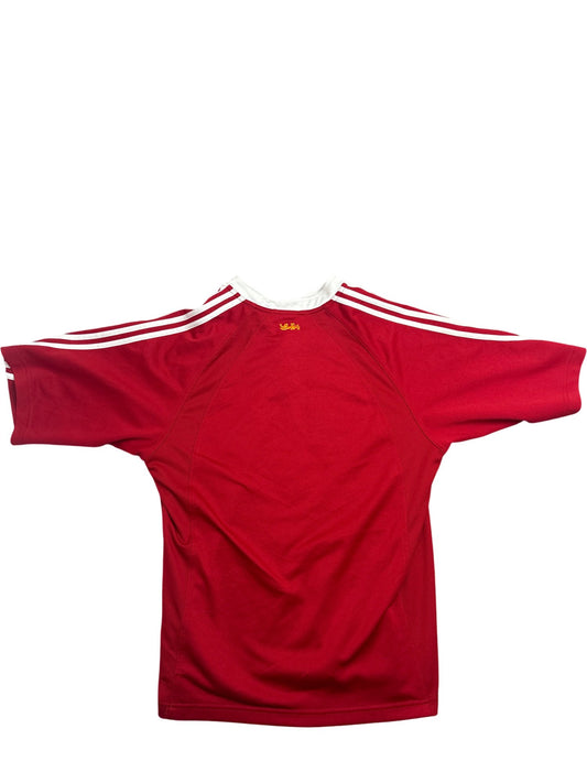 Vintage Red Adidas Rugby Shirt Zurich Logo (M)