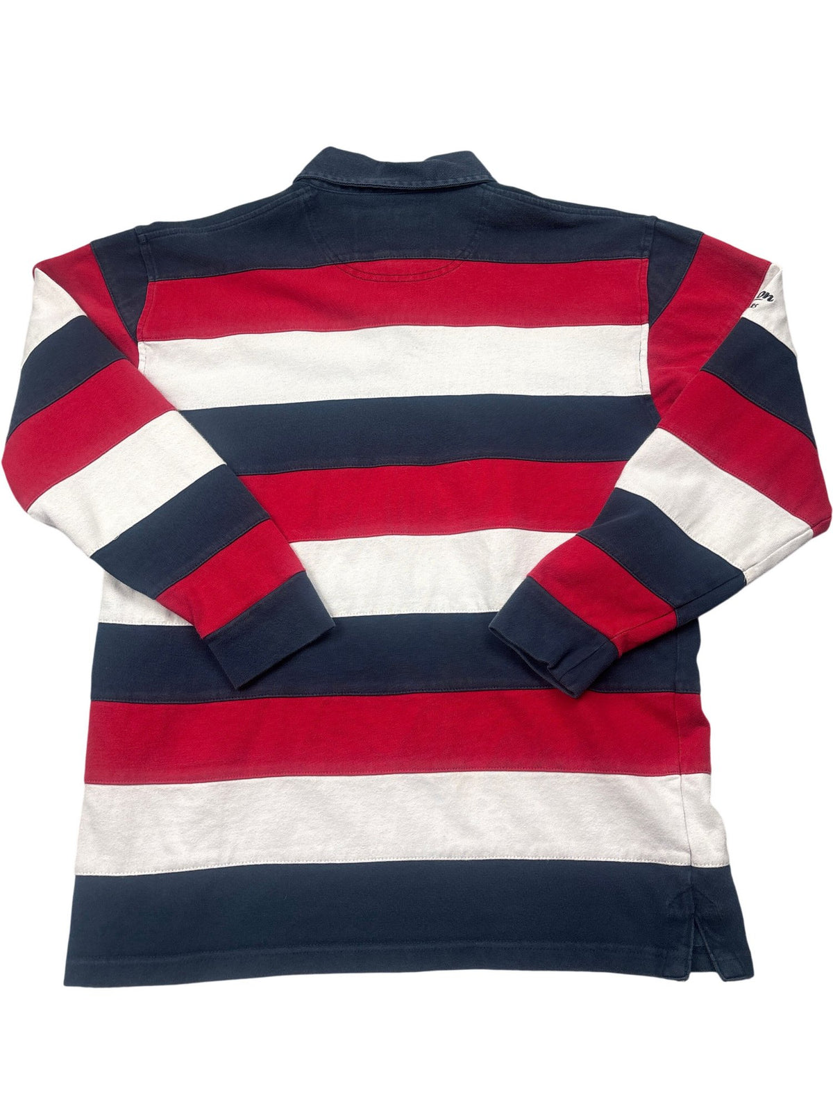 Vintage Red Navy Striped Rugby Shirt (M)