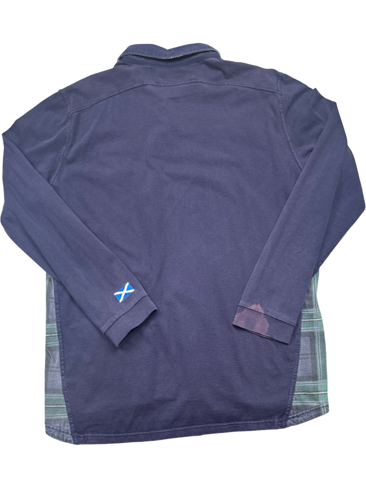 Vintage Navy Macron Rugby Shirt Scotland BT Tartan (XXL)