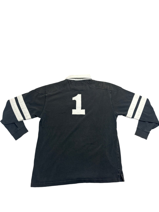 Vintage Black Cotton Traders Rugby Shirt (L)