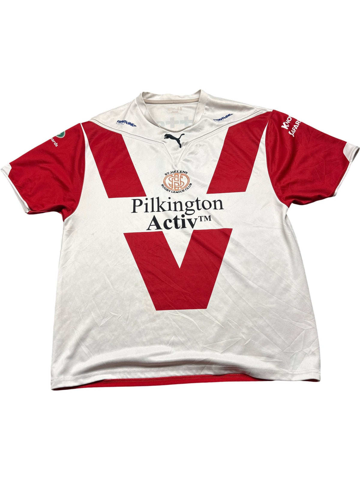 Vintage White Puma Rugby Jersey St Helens 2000s (XXL)