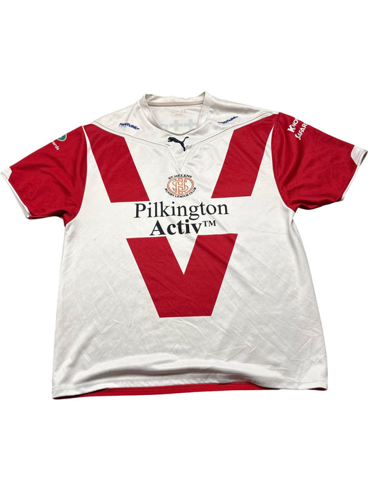 Vintage White Puma Rugby Jersey St Helens 2000s (XXL)