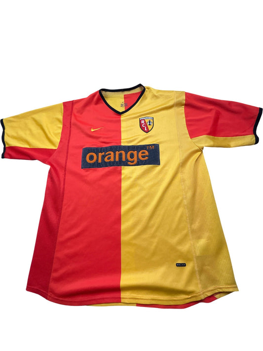Vintage Red Yellow Nike Soccer Jersey RCL Aurelien 2000s (L)