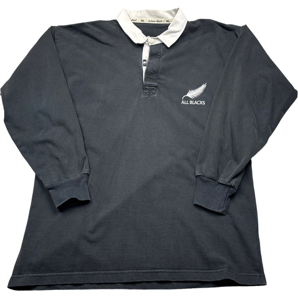 Vintage Black All Blacks Rugby Shirt (XL)