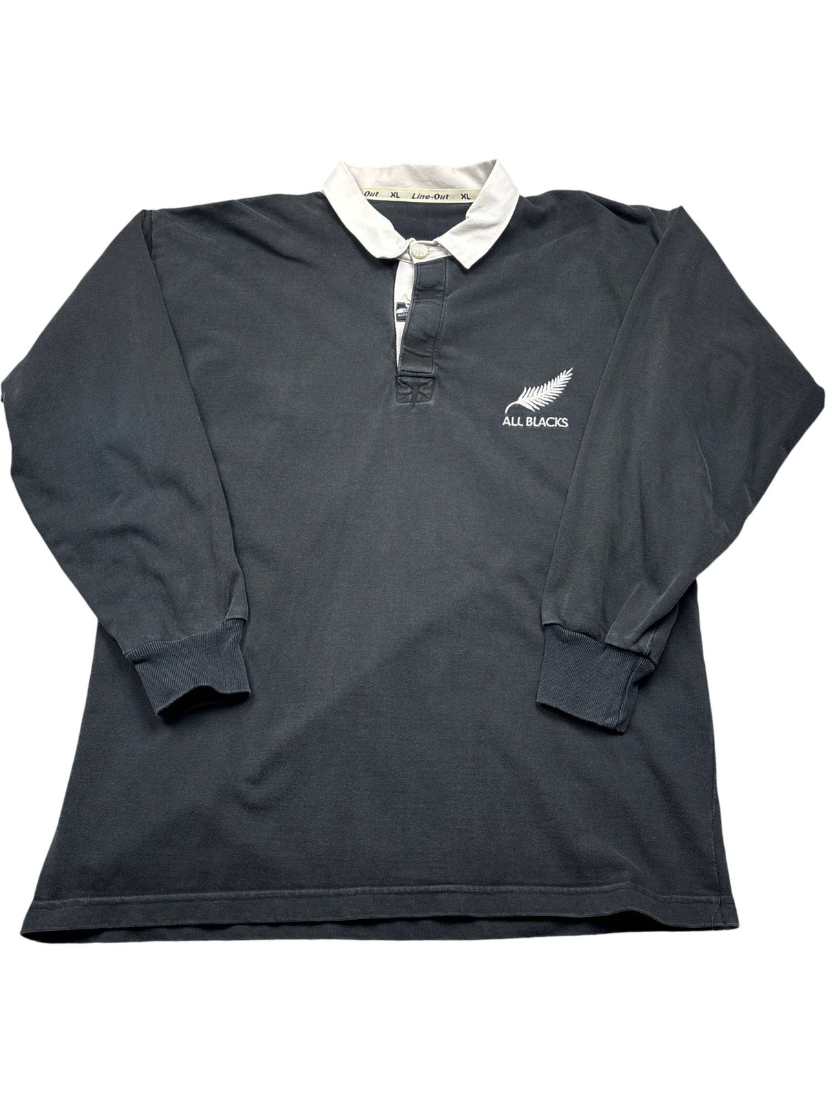 Vintage Black All Blacks Rugby Shirt (XL)
