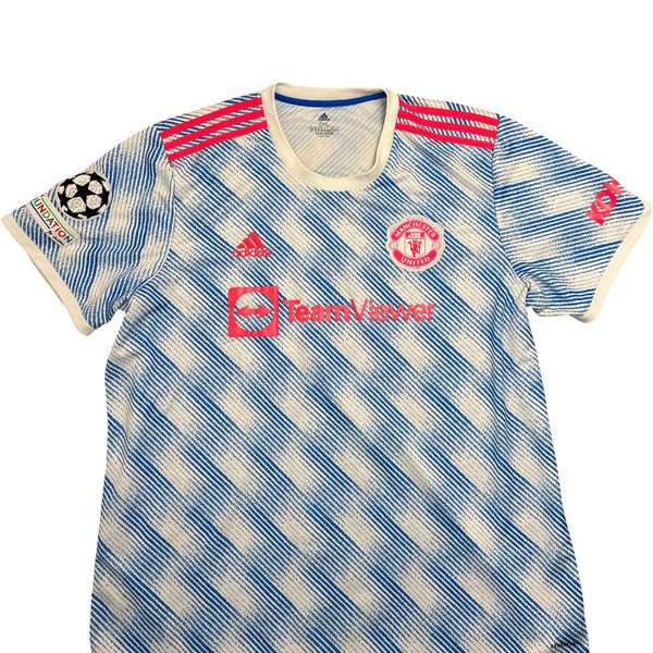 Vintage Blue Adidas Manchester United Jersey Ronaldo (XXL)