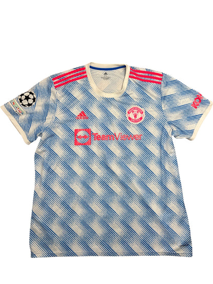 Vintage Blue Adidas Manchester United Jersey Ronaldo (XXL)