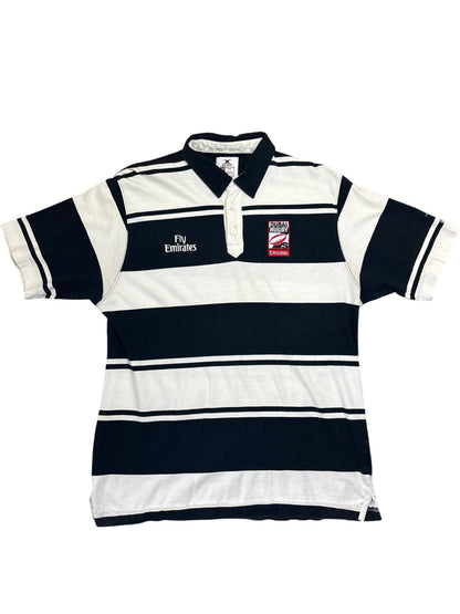 Vintage Black White Rugby Shirt Dubai Sevens Emirates (L)