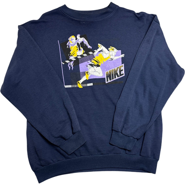 Vintage Navy Nike Crewneck Sweatshirt Graphic (XL)
