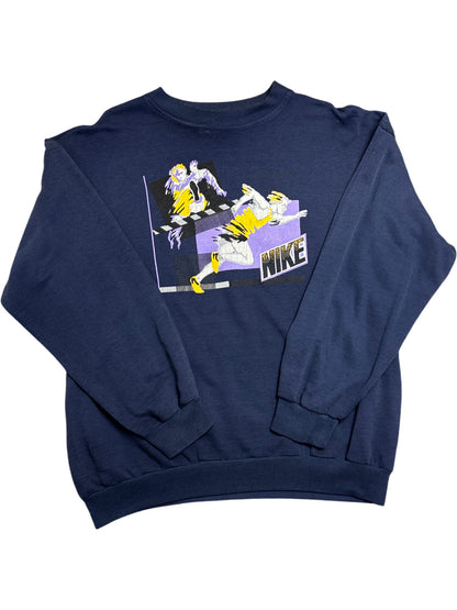 Vintage Navy Nike Crewneck Sweatshirt Graphic (XL)