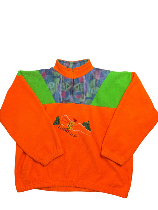 Vintage Orange Whack Vintage Fleece Ski Jumper 90s (L)