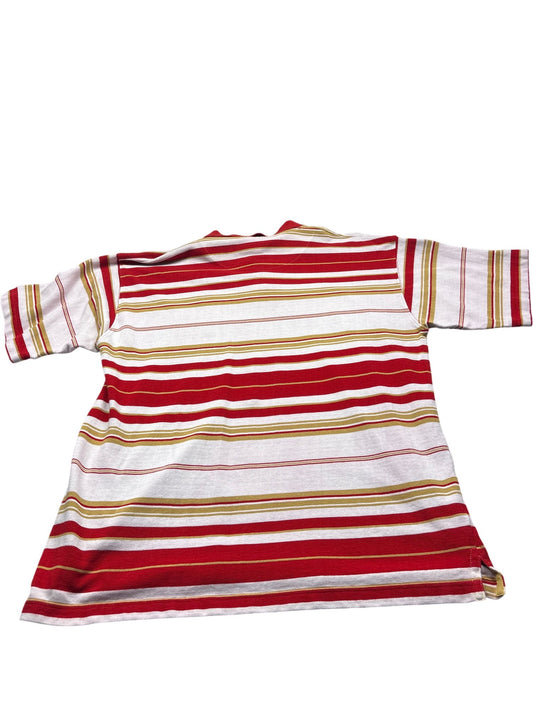 Vintage Red Striped Polo Shirt (XL)
