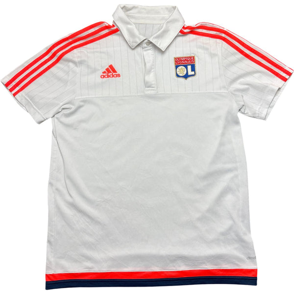 Vintage White Adidas Olympique Lyonnais Polo  (L)