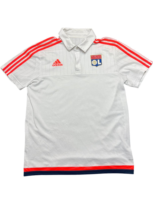 Vintage White Adidas Olympique Lyonnais Polo  (L)