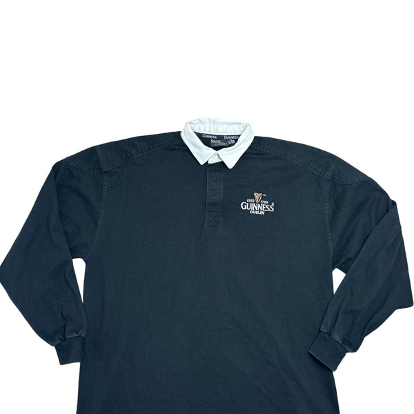 Vintage Black Guinness Long Sleeve Polo 90s (XXL)