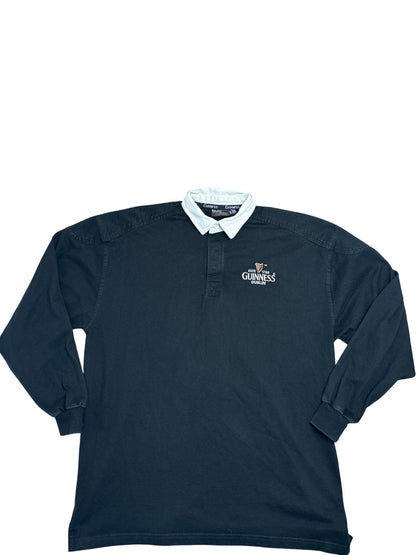 Vintage Black Guinness Long Sleeve Polo 90s (XXL)