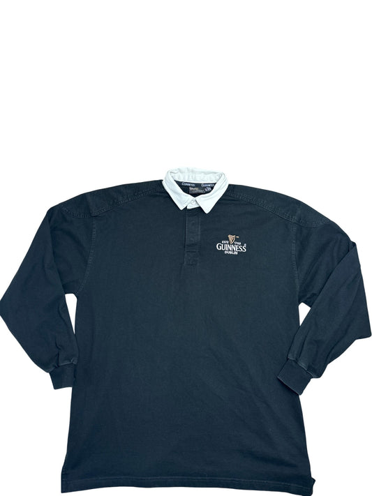 Vintage Black Guinness Long Sleeve Polo 90s (XXL)