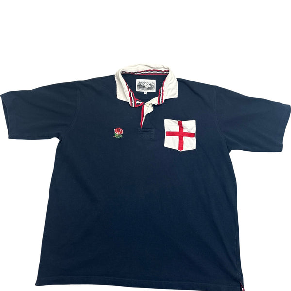 Vintage Navy England Rugby Shirt (XXL)