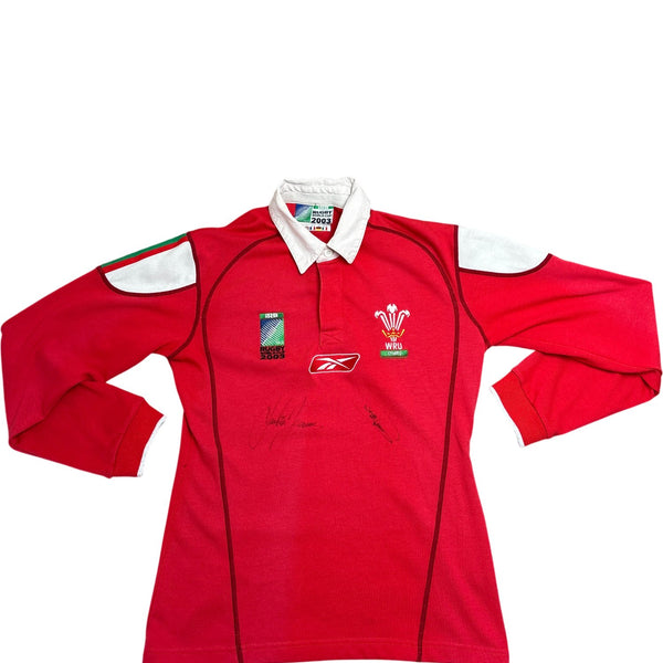 Vintage Red Reebok Rugby Shirt 2003 World Cup Signed (XS)