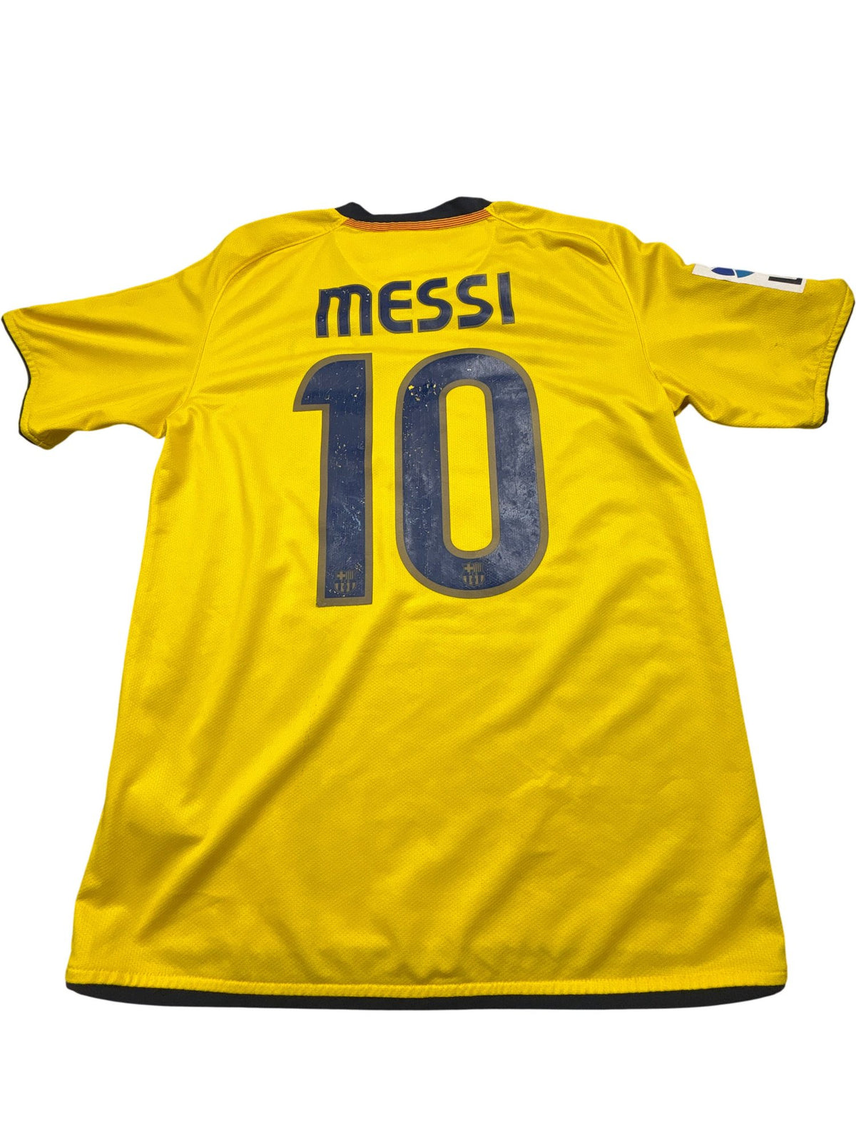 Vintage Yellow Nike Barcelona Jersey Messi 2009 (S)