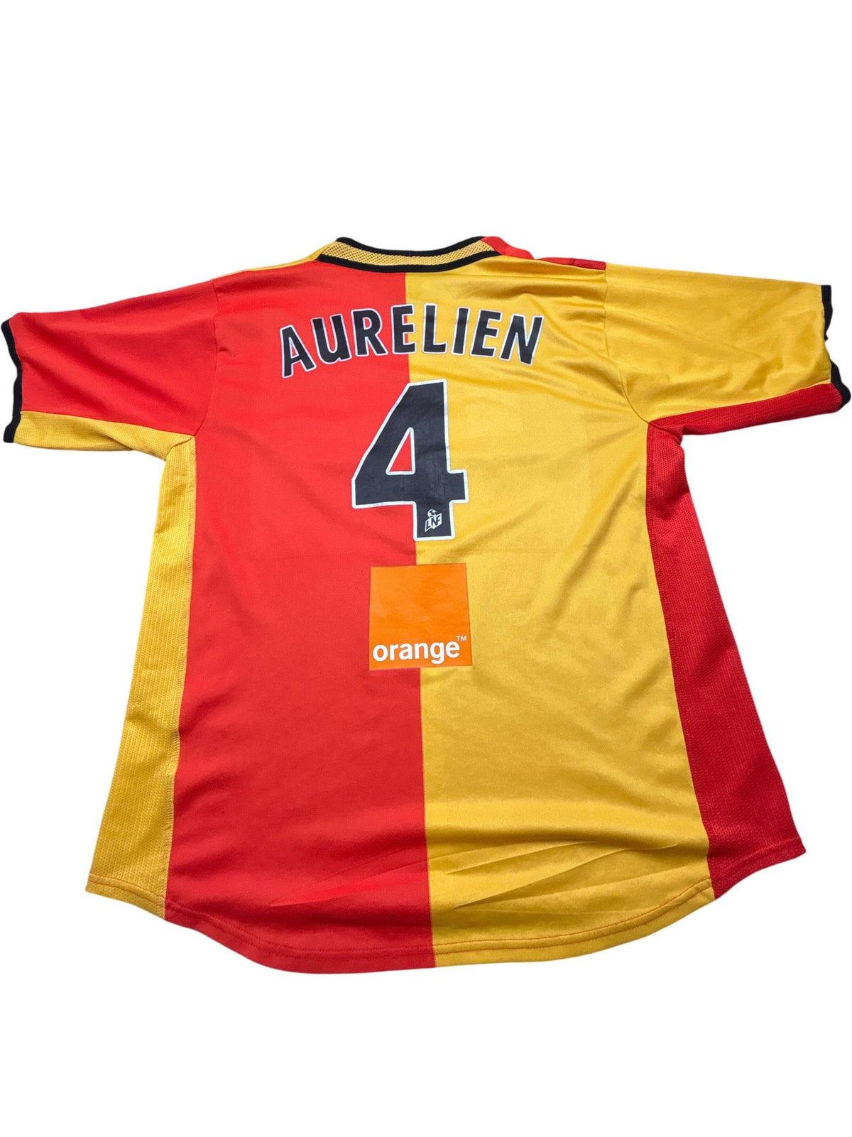 Vintage Red Yellow Nike Soccer Jersey RCL Aurelien 2000s (L)
