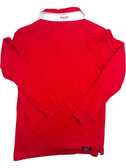 Vintage Red Rugby Shirt Wales Kids 13 (S)