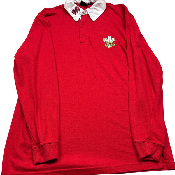 Vintage Red Rugby Shirt Wales 90s (L)