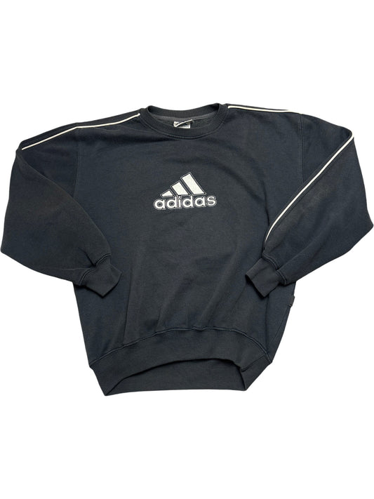 Vintage Navy Adidas Crewneck Sweatshirt Y2K Spell - Out (XS)