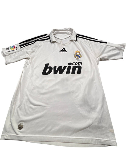Vintage White Adidas Real Madrid Jersey Guti 2000s (M)