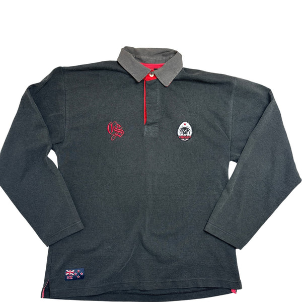 Vintage Grey Maori Rugby New Zealand Polo Shirt (L)
