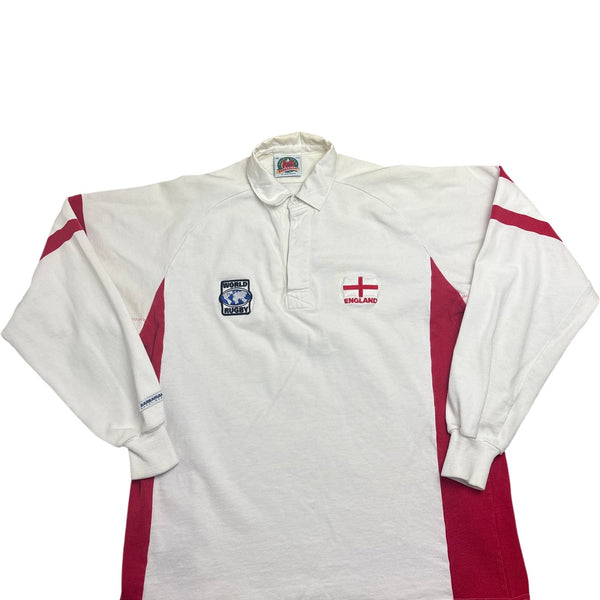 Vintage White England Rugby Shirt World Rugby (XL)