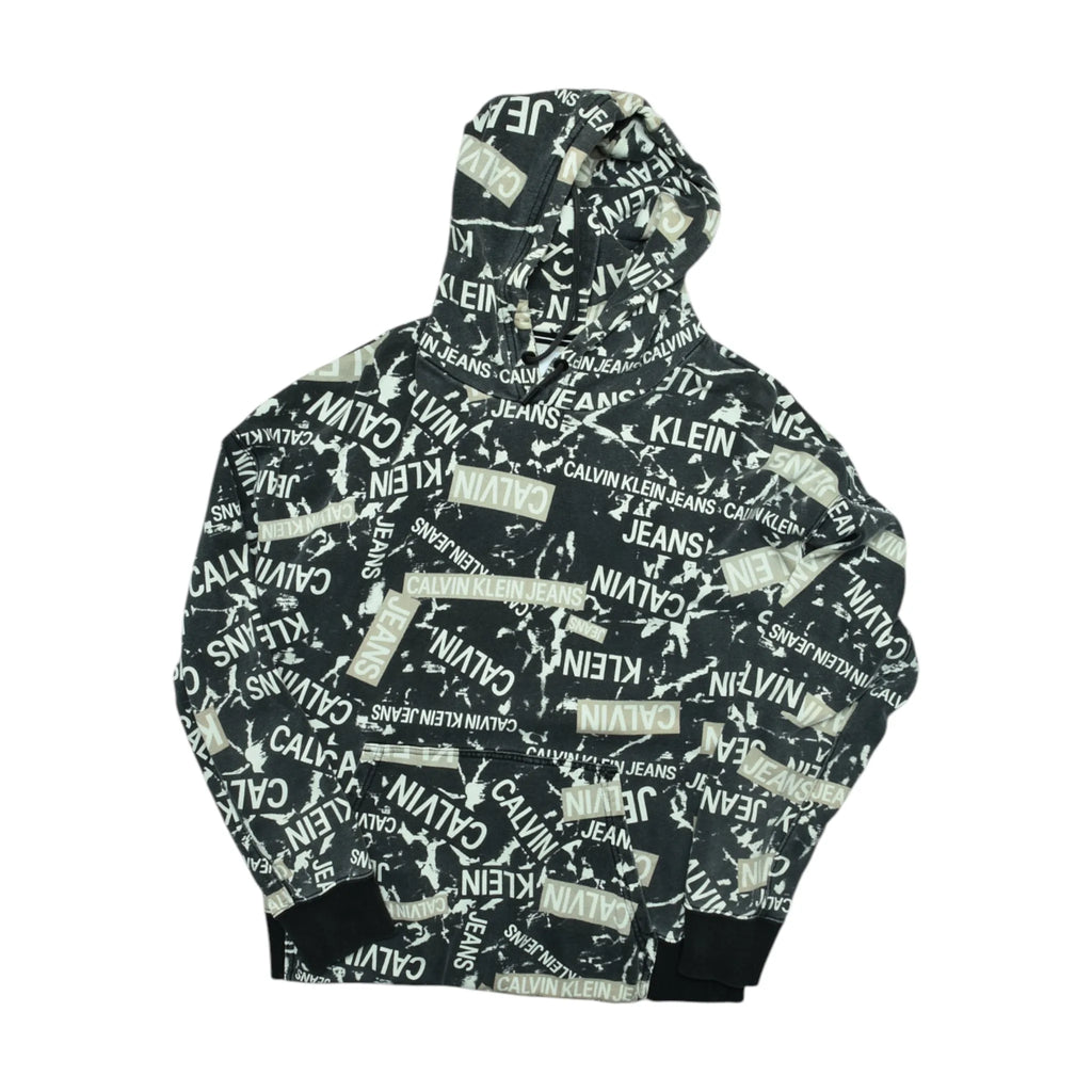 Vintage Black Calvin Klein Hooded Sweatshirt (S)