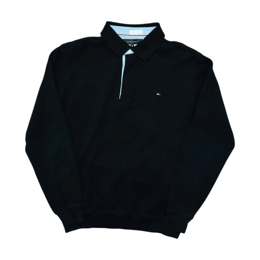 Vintage Black Tommy Hilfiger Long Sleeve Polo Sweater (XS)