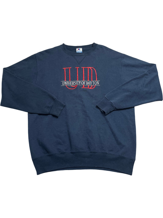 Vintage Blue Russell Athletic Crewneck Sweatshirt University of Dayton (XXL)