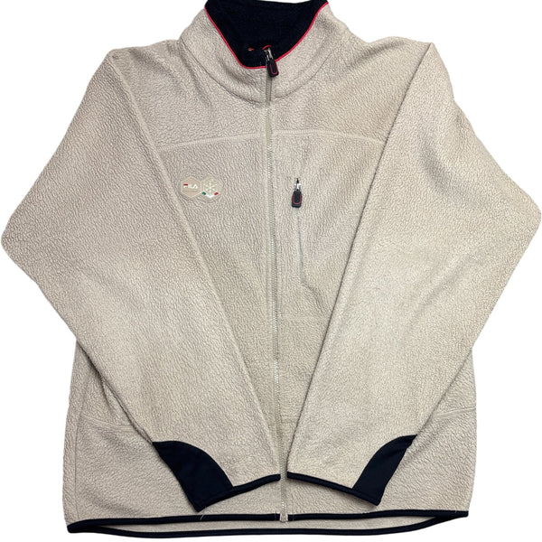 Vintage Beige Fila Fleece Jacket (XL)