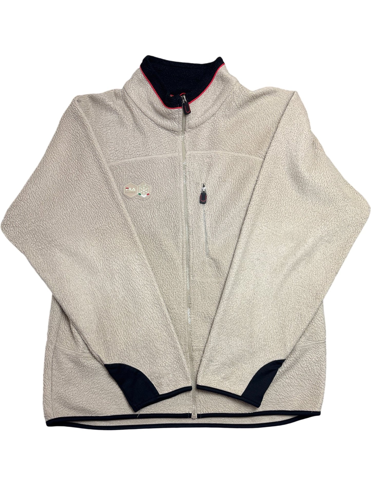 Vintage Beige Fila Fleece Jacket (XL)