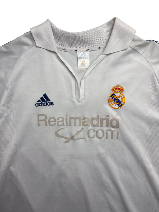 Vintage White Adidas Real Madrid Jersey 2001/2002 Home (XL)