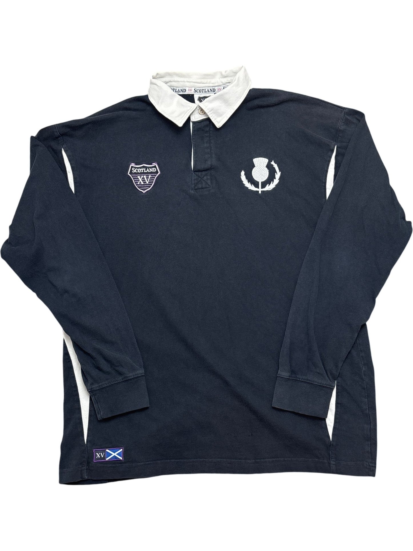 Vintage Black Scotland Rugby Shirt XV  (XL)