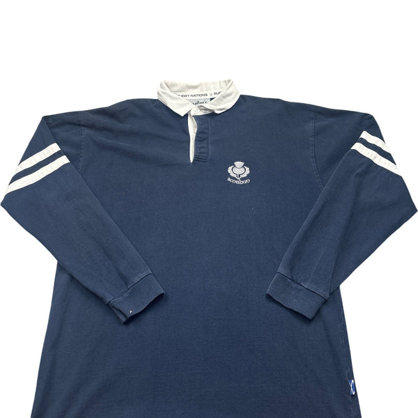 Vintage Navy Rugby Nations Long Sleeve Top 90s (XXL)