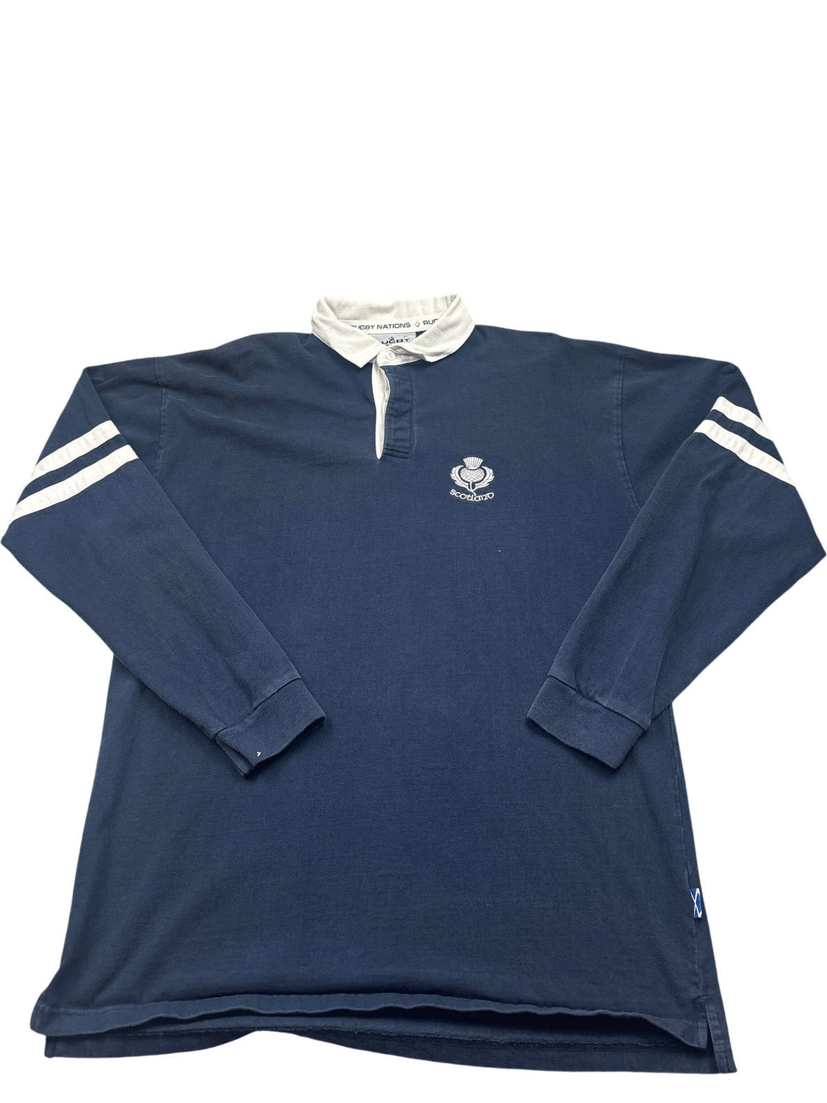 Vintage Navy Rugby Nations Long Sleeve Top 90s (XXL)